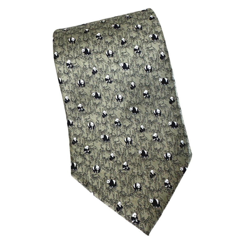 Yves Saint Laurent‎ Silk Panda Bear Bamboo Tie